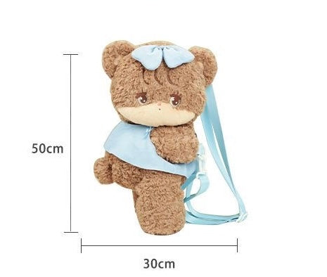 Crossbody, double-shoulder, plush, backpack