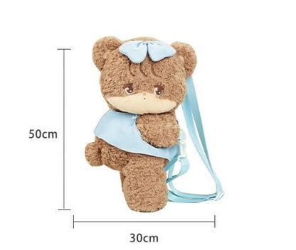 Crossbody, double-shoulder, plush, backpack