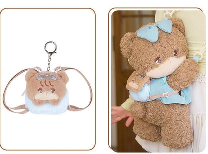 Crossbody, double-shoulder, plush, backpack