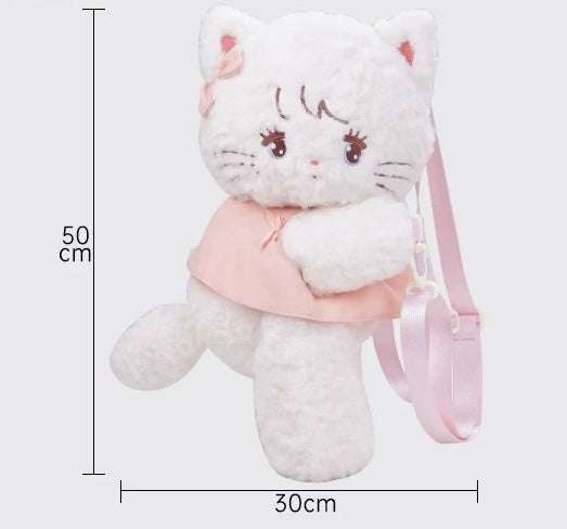 Crossbody, double-shoulder, plush, backpack