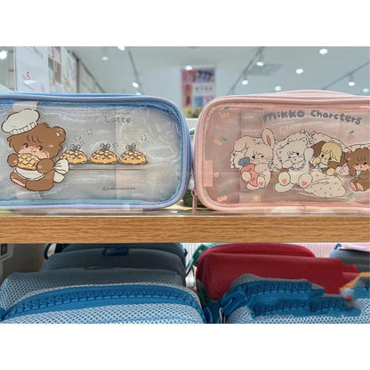Shine Powder Double-Layer PU School Stationery Pen Bag