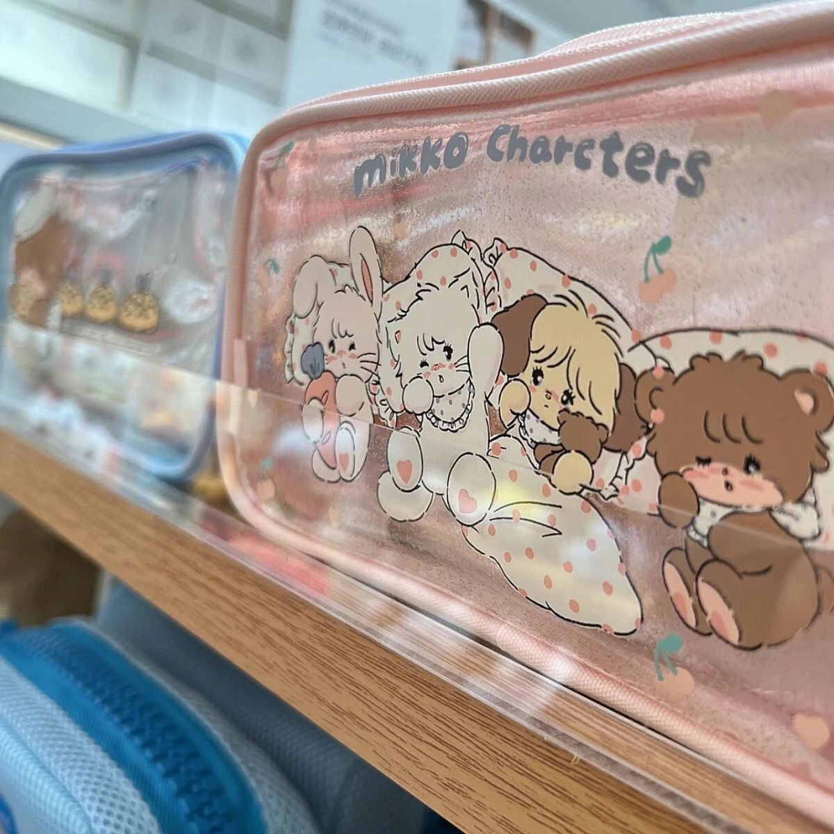 Shine Powder Double-Layer PU School Stationery Pen Bag